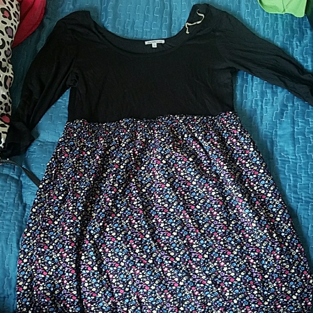 Black and floral dress